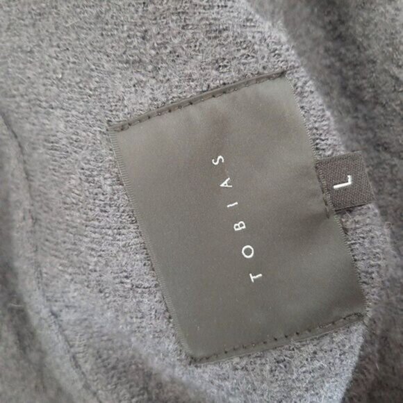 TOBIAS Wool Blend Modern Wrap Cardigan / Light Coat Gray Sz L - Picture 14 of 15